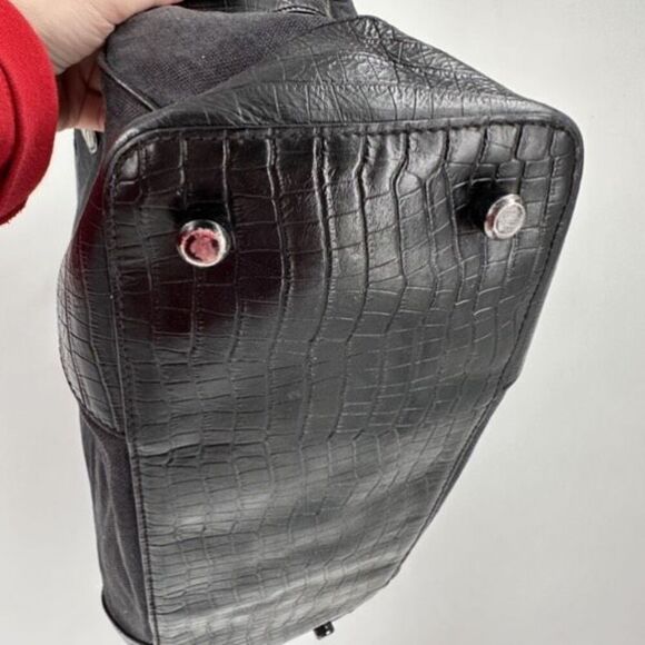 Paul Smith Women's Cotton Leather‎ Trim Double Handle Tote Shoulder Bag Black - Picture 6 of 16